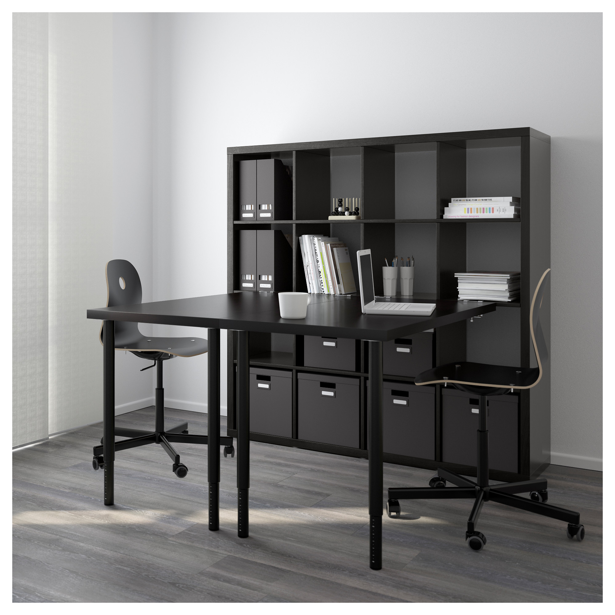 Kallax Desk Combination Black Brown Ikea Hong Kong