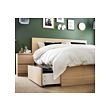 MALM bed frame, high, w 4 storage boxes