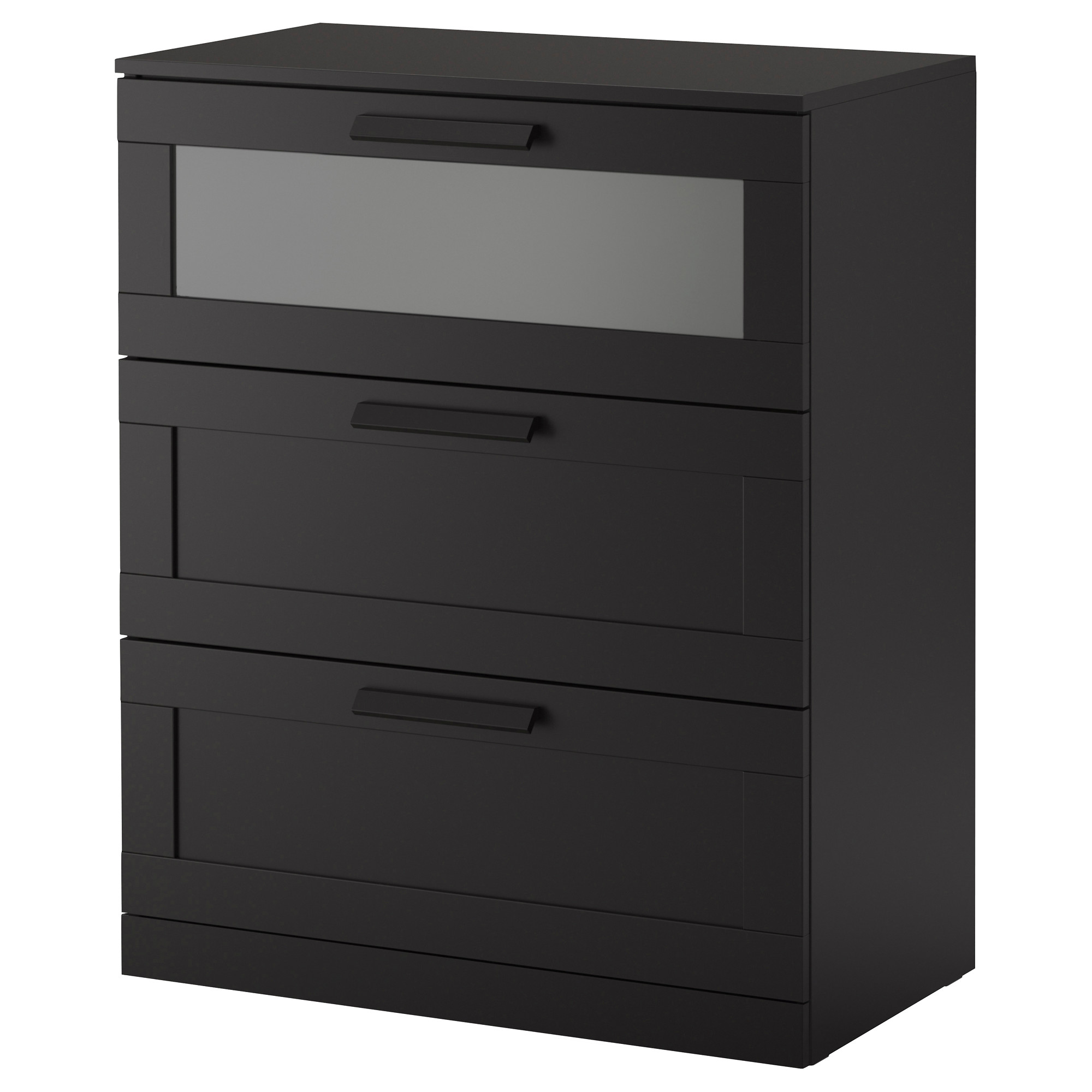 Brimnes Chest Of 3 Drawers Black Frosted Glass Ikea Hong Kong