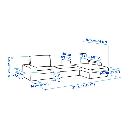 KIVIK 4-seat sofa with chaise longue