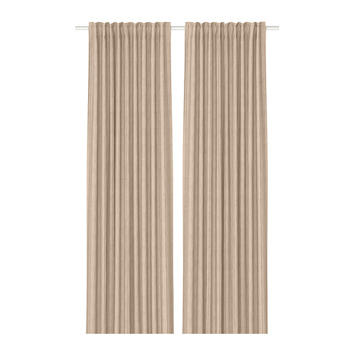 MAISTANGG - curtains, 1 pair, off-white dark grey/striped with heading tape, 145x250 cm | IKEA Hong Kong and Macau - E1007220_S4