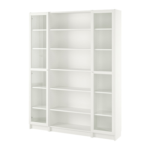 BILLY/OXBERG bookcase combination w glass doors