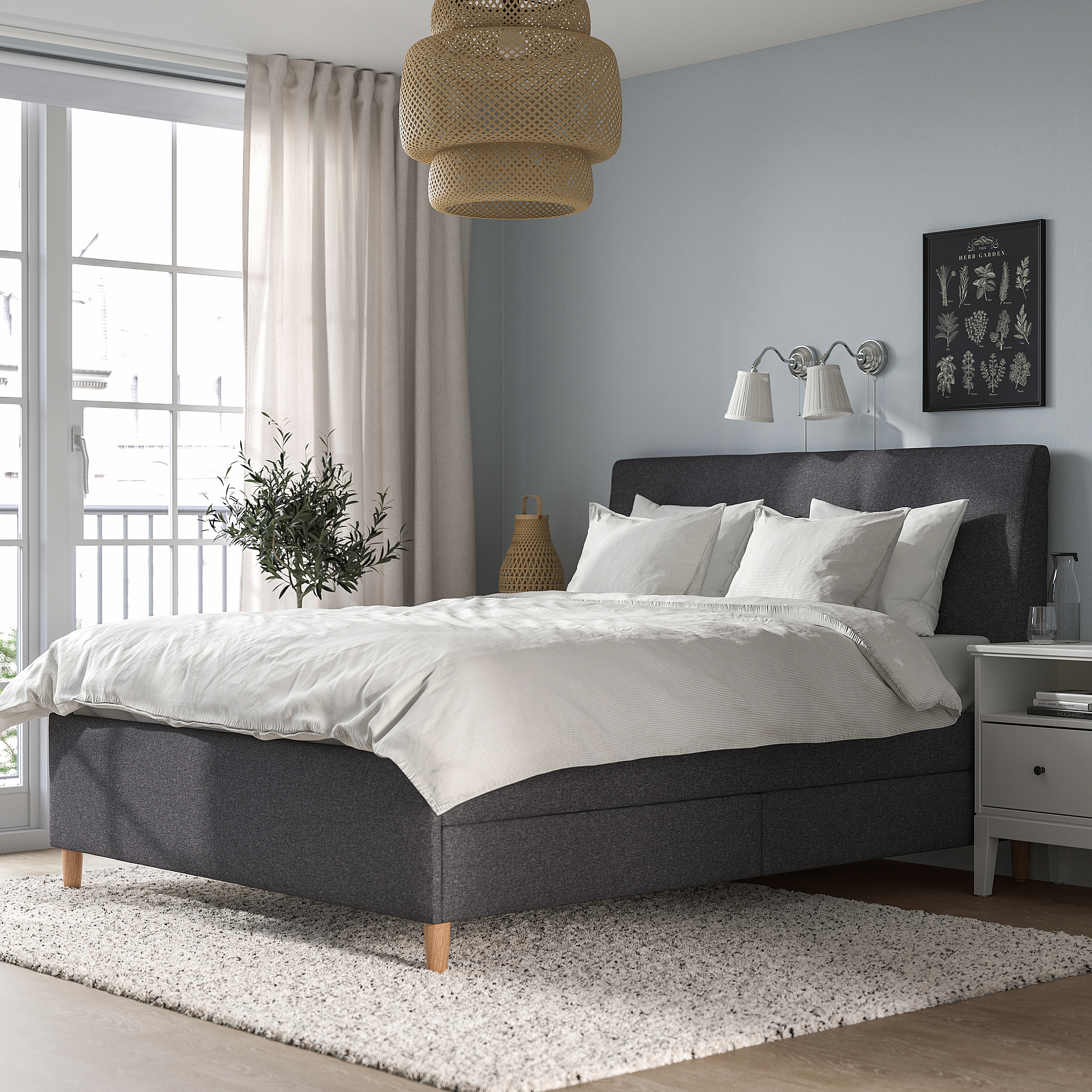 IDANÄS upholstered storage bed