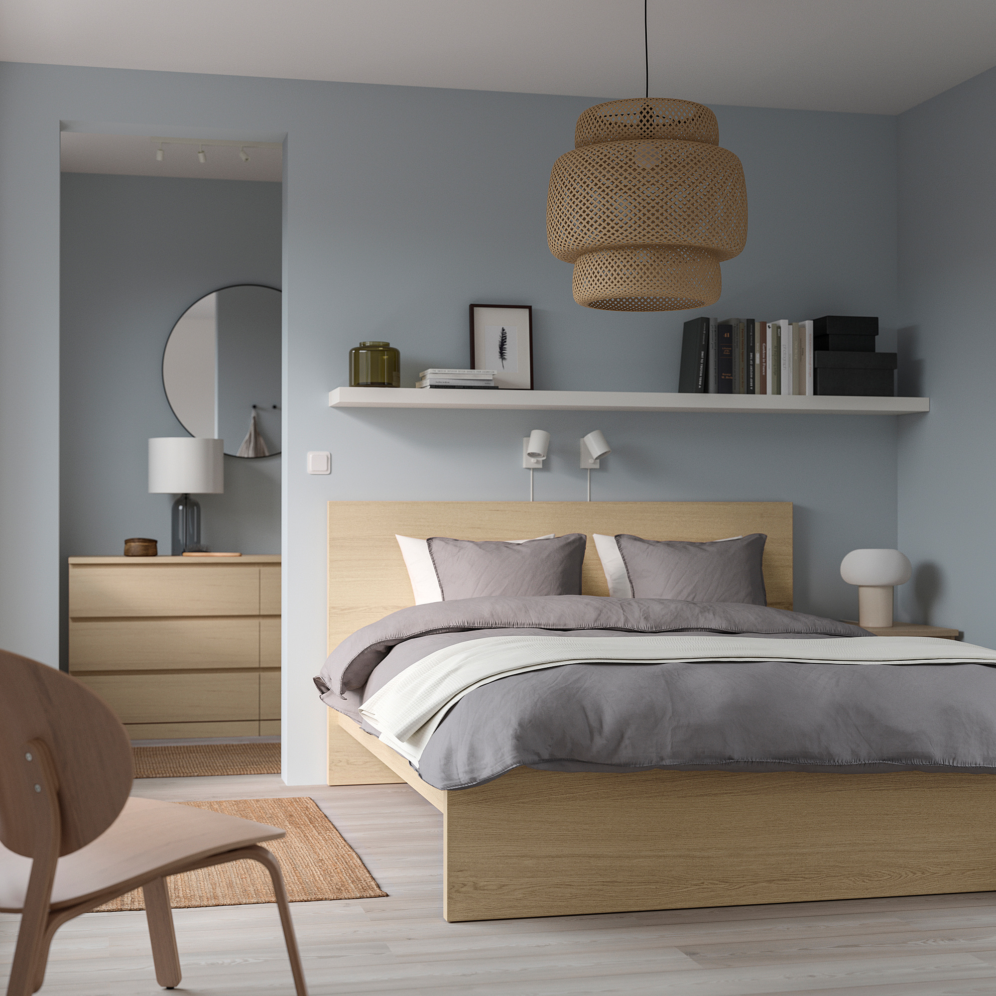 MALM bed frame with mattress