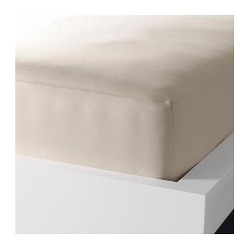 DVALA fitted sheet, beige, double