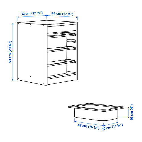 TROFAST storage combination with boxes