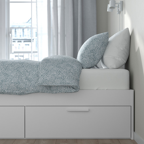 BRIMNES bed frame with storage