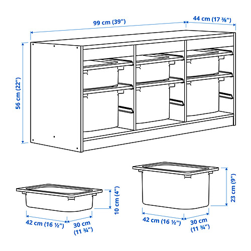 TROFAST storage combination with boxes