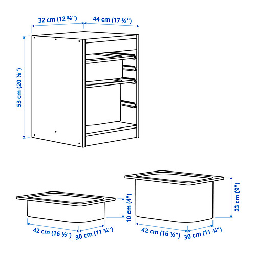 TROFAST storage combination with boxes