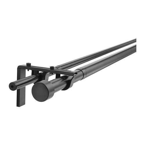 HUGAD/RÄCKA double curtain rod combination