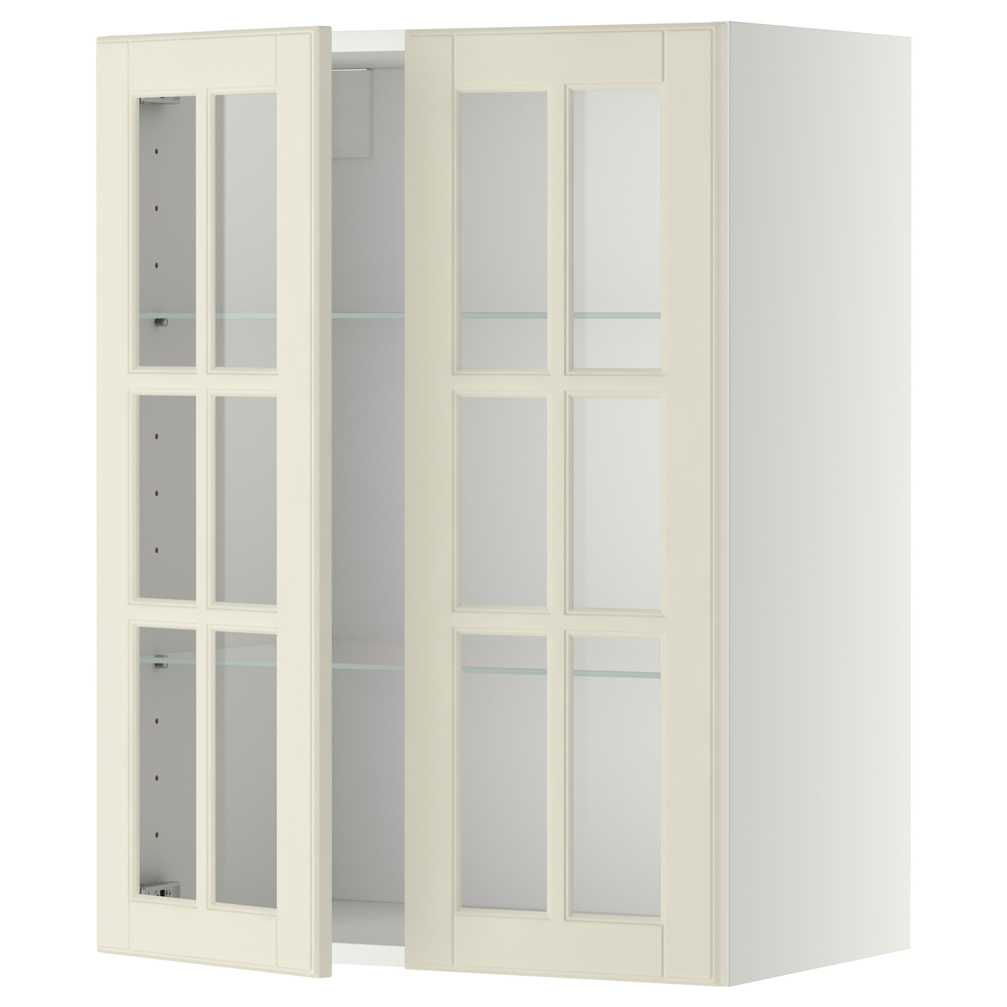 METOD wall cabinet w shelves/2 glass drs