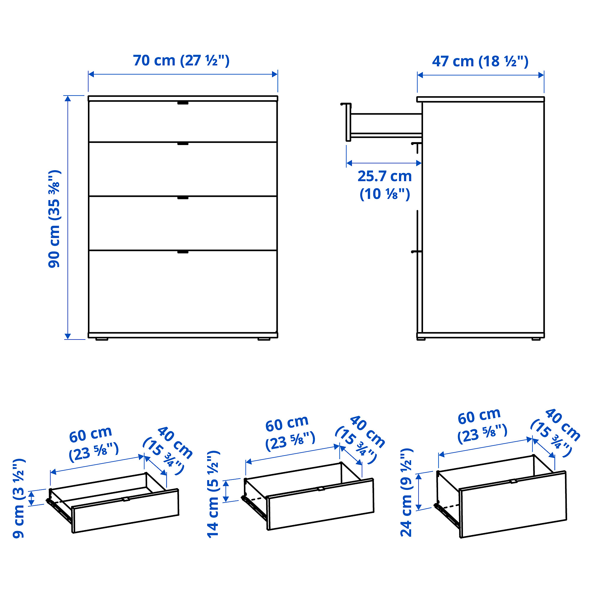 VIHALS chest of 4 drawers