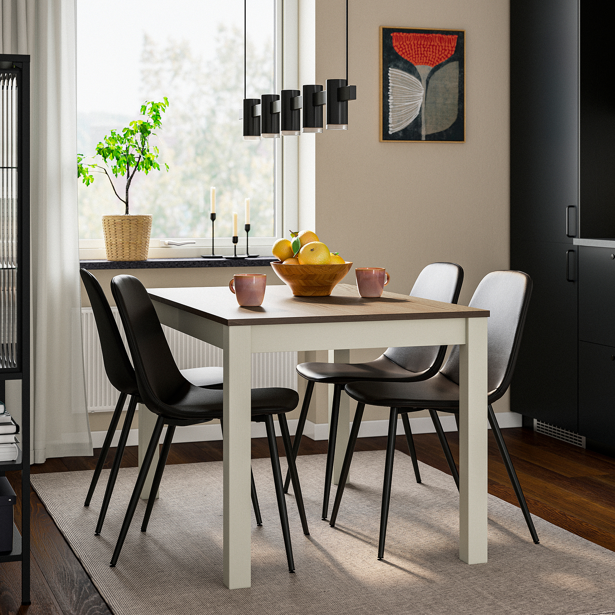 NORDMANSSKÄR/ÅLHULT table and 4 chairs