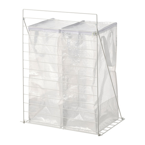 JOSTEIN 貯物袋連架, 60x40x74 cm, 白色/透明 室內/戶外用