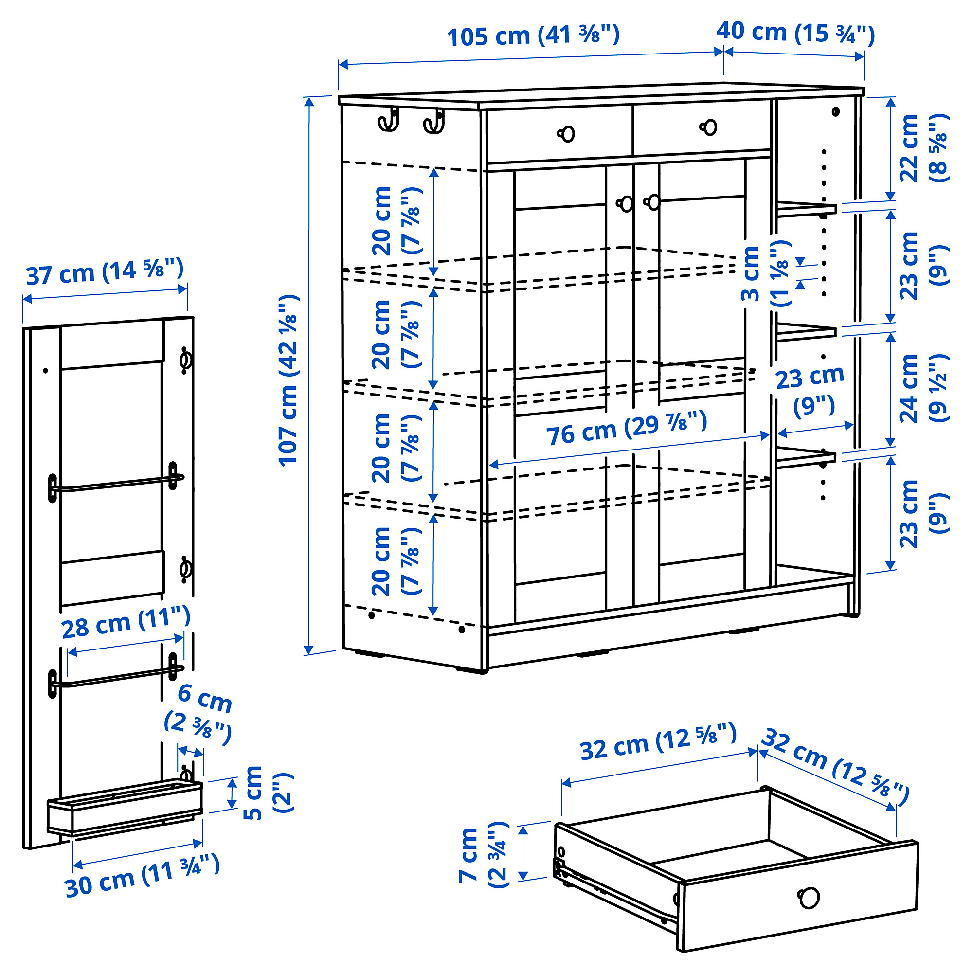 VITBERGET shoe cabinet/storage