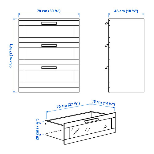 BRIMNES 睡房傢具 3件套裝