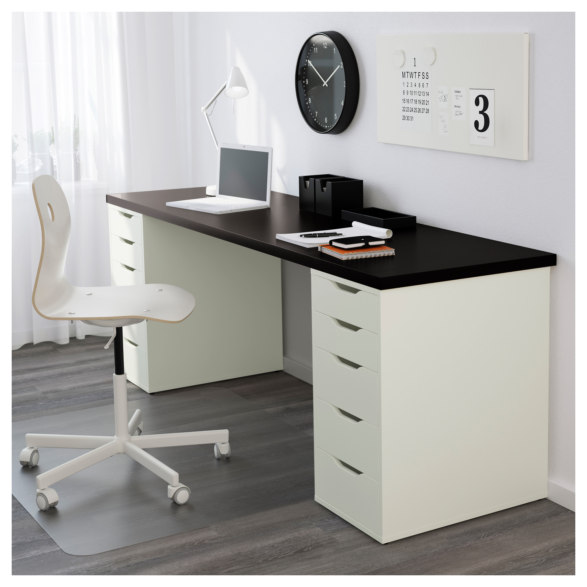 Alex Linnmon Table Black Brown White Ikea Hong Kong