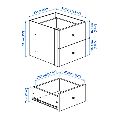 KALLAX shelving unit with 4 inserts