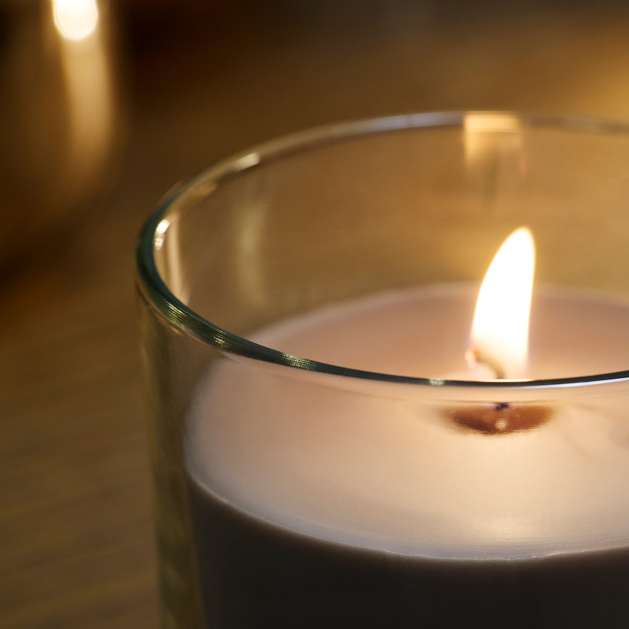 LOTSFÅGEL scented candle in glass