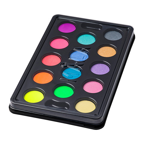 MÅLA watercolour box with 14 colours