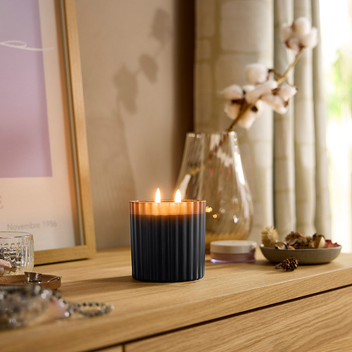 TOFSTÄRNA scented candle in glass, 2 wicks