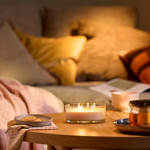 LOTSFÅGEL 杯裝香味蠟燭/3燈芯