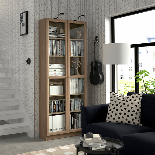 BILLY/OXBERG bookcase with glass doors