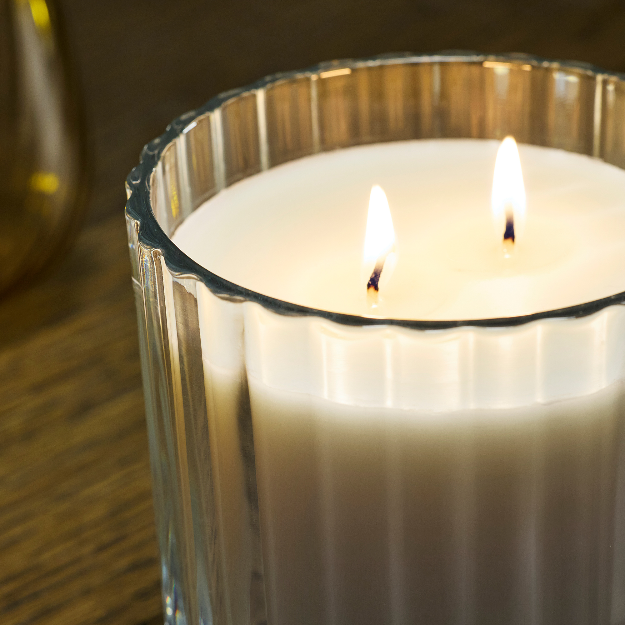 TOFSTÄRNA scented candle in glass, 2 wicks