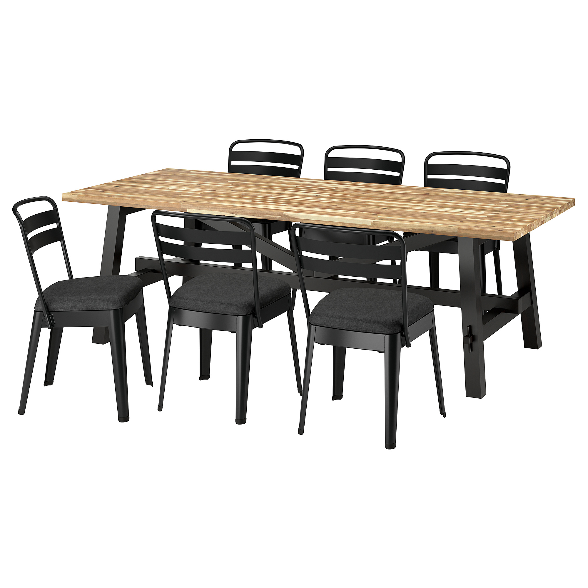 RAMSNÄS/SKOGSTA table and 6 chairs