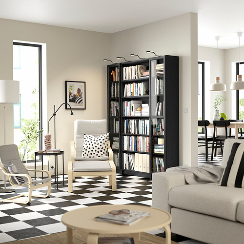 BILLY/OXBERG bookcase combination w glass doors