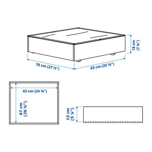 VARDÖ bed storage box