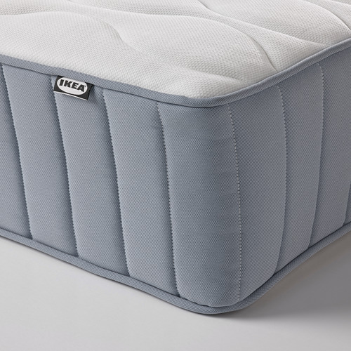 VÅGSTRANDA pocket sprung mattress, firm/light blue, double