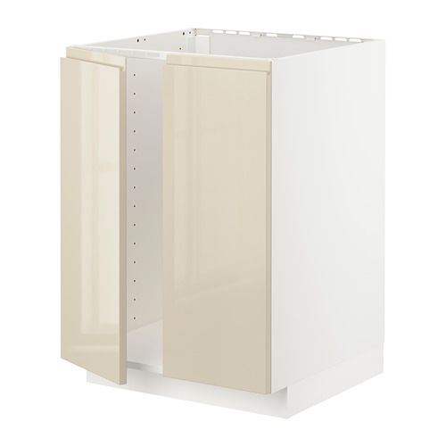 METOD base cabinet for sink + 2 doors