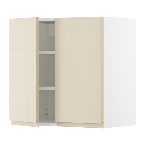 METOD wall cabinet with shelves/2 doors