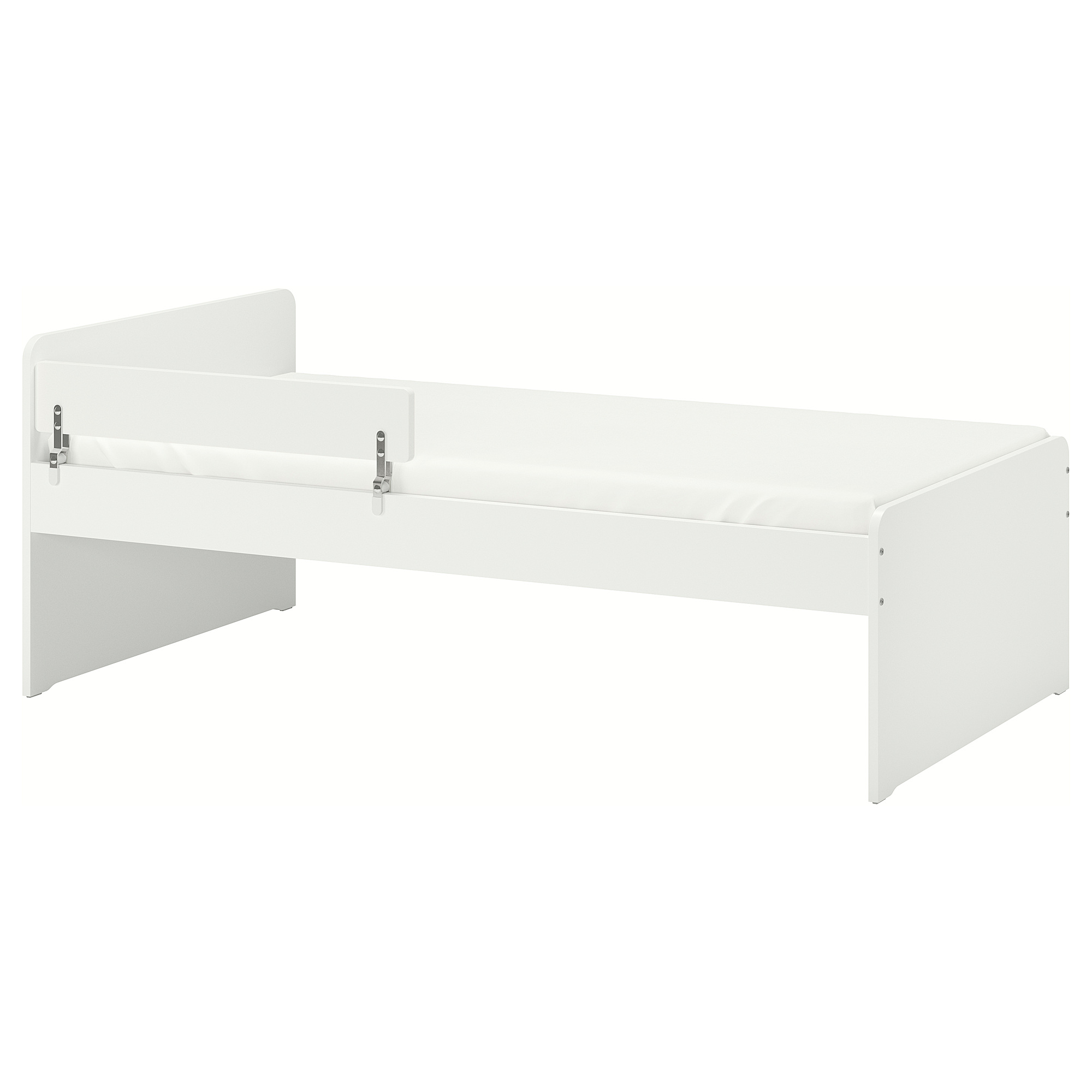 NATTAPA/SLÄKT bed frame w guard rail+slat bd base