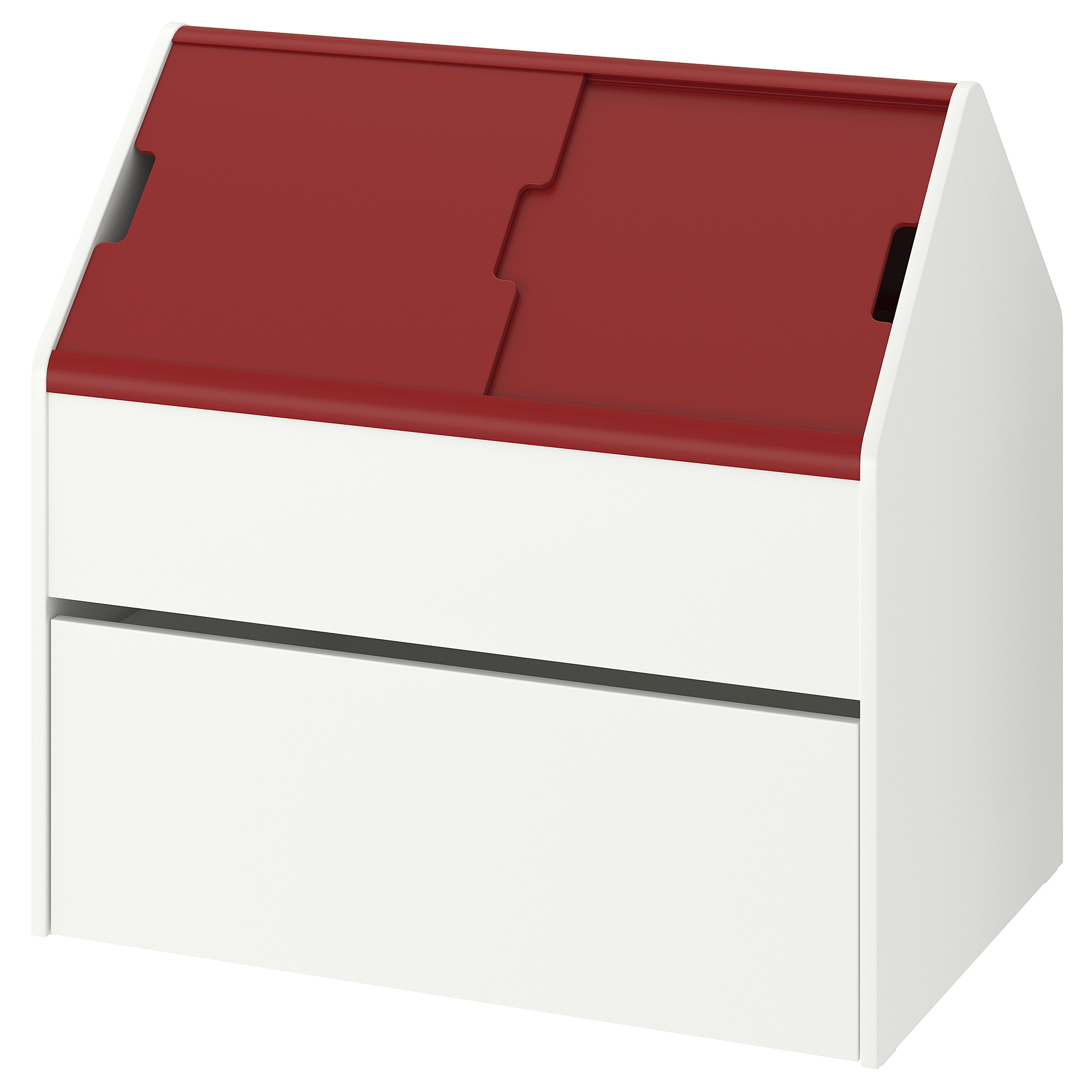 VITBJÖRN - storage unit with drawer, white/red, 80x55x78 cm | IKEA