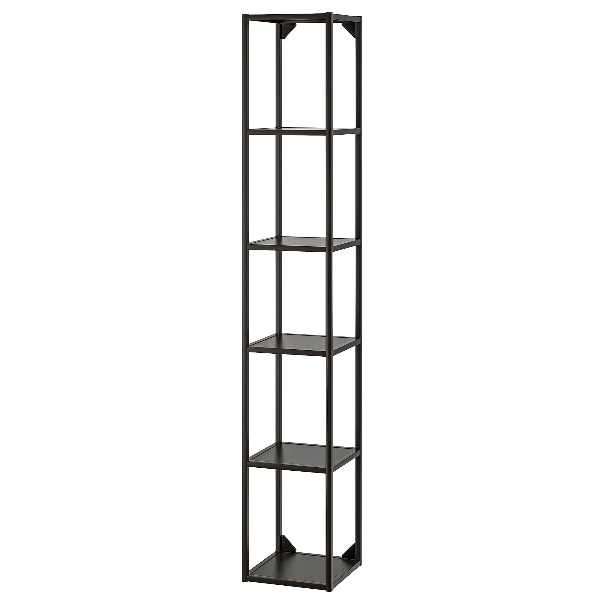 ENHET, 高櫃框架連層板, 炭黑色, 30x30x180 厘米