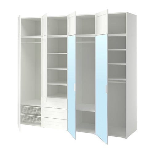 PLATSA wardrobe with 8 doors+3 drawers