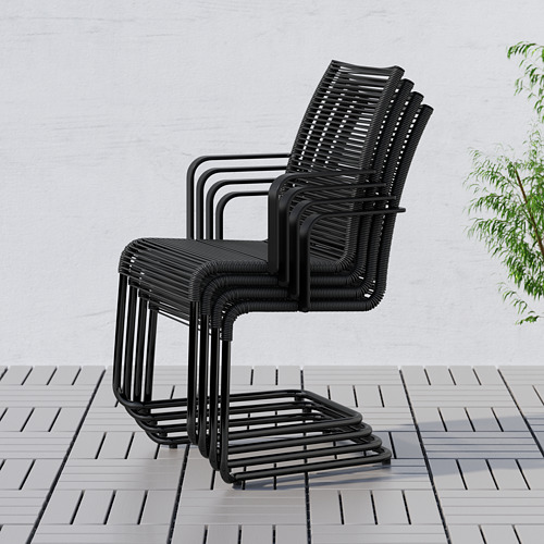 VÄSMAN chair with armrests, outdoor