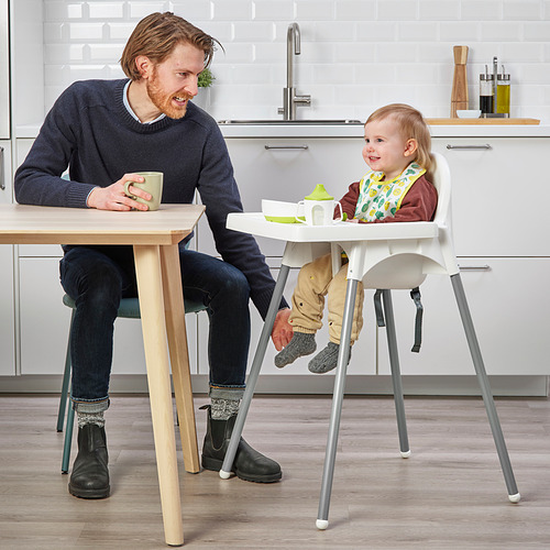 ANTILOP highchair with tray white silver colour IKEA Hong