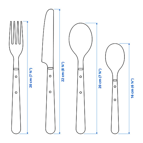 DOFTSKÖLD 刀叉餐具，24件套裝
