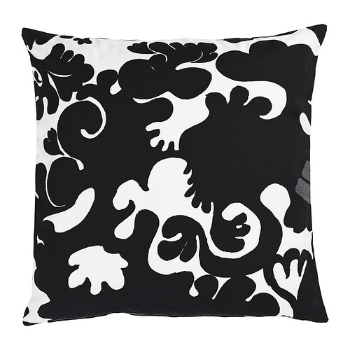 STRECKFLY cushion cover, black/white, 50x50 cm IKEA Hong Kong and Macau