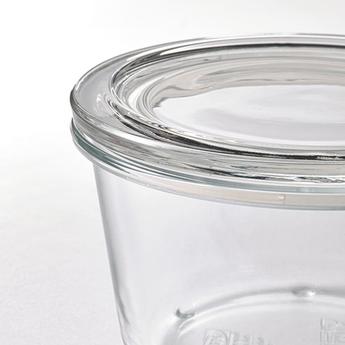IKEA 365+ food container, round/glass, 600 ml
