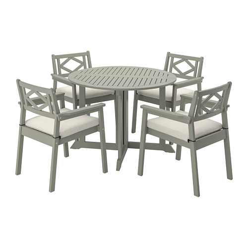 BONDHOLMEN table+4 chairs w armrests, outdoor