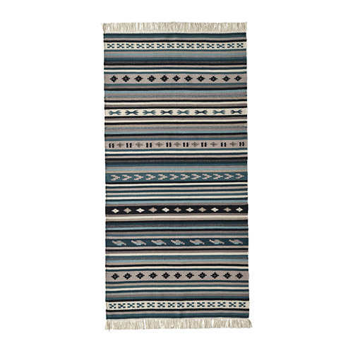 KATTRUP rug, flatwoven, 75x150 cm, handmade/blue