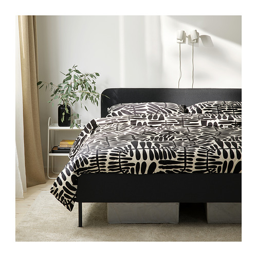 SLATTUM - upholstered bed frame, Vissle dark grey, 150x200 cm