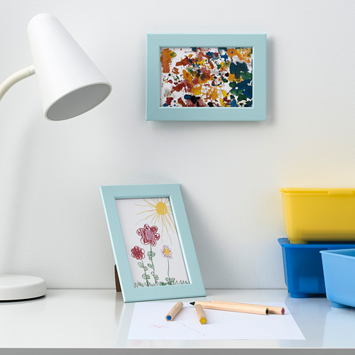 FISKBO frame, 10x15 cm, light blue
