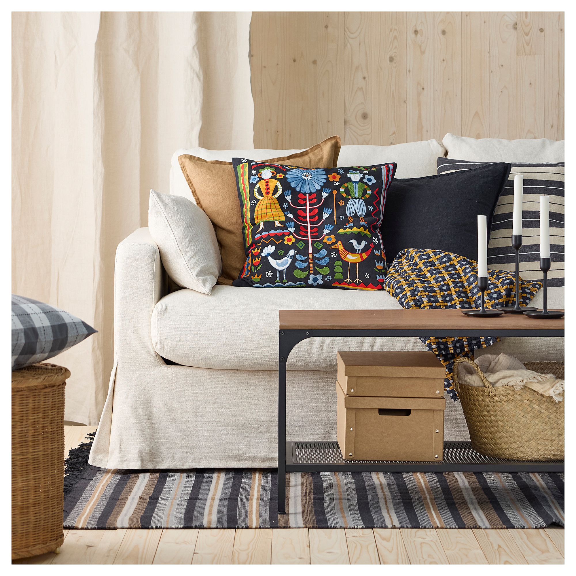 RÅVAROR - rug, flatwoven, handwoven black/brown grey, 170x240 cm