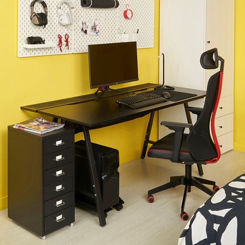 UTESPELARE/MATCHSPEL gaming desk, chair and drawer unit