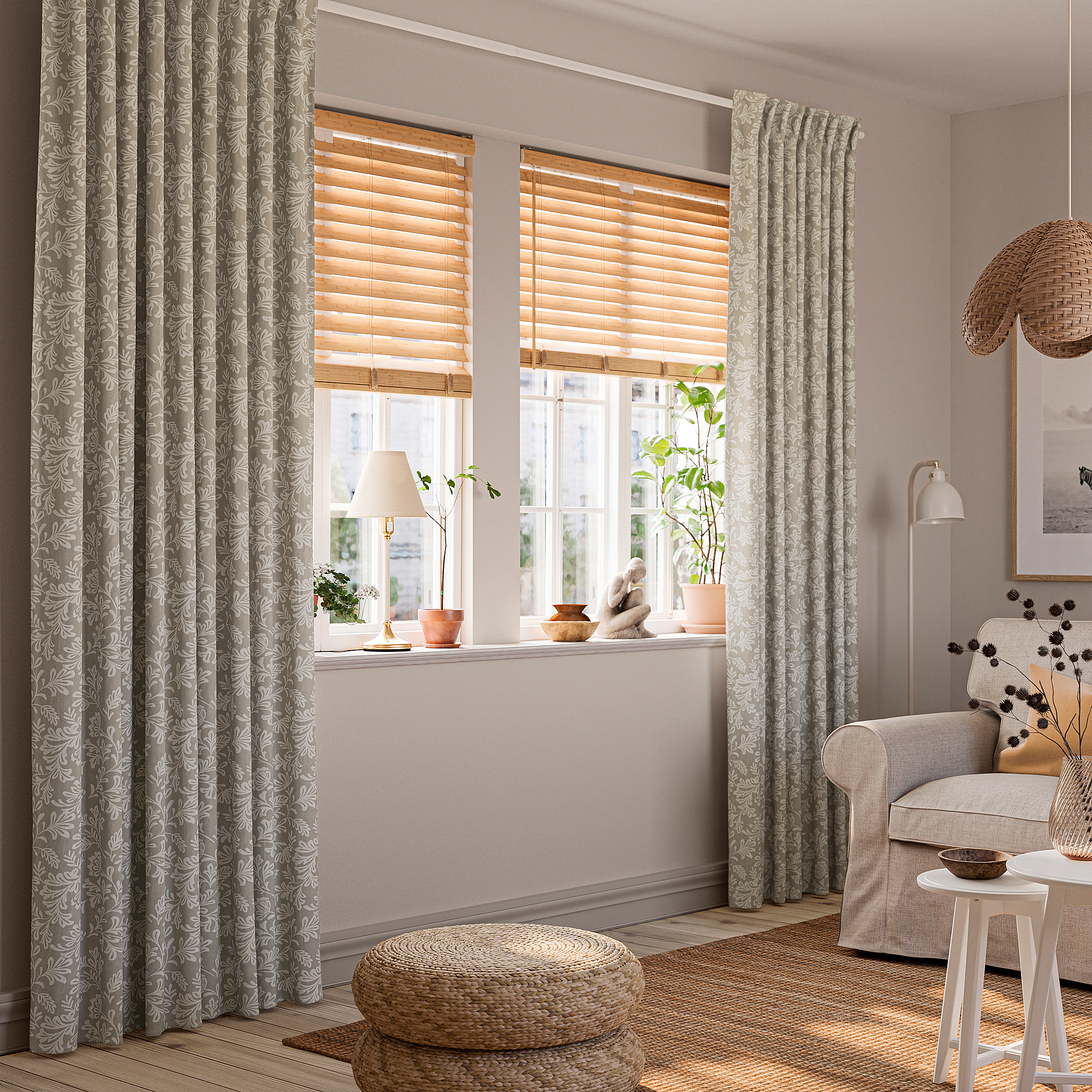 SNÖRUTA curtains, 1 pair